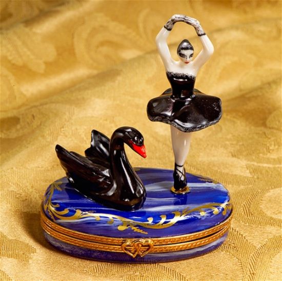 Picture of Limoges Black Swan with Ballerina Box 