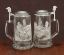 Picture of German Glass Meger Eagle Beer Stein, Each.