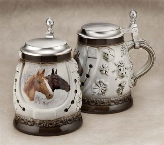 Picture of German Good Luck Horses Beer Stein, Each
