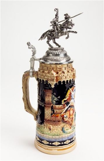 Picture of German Medieval Knight on Horse Beer Stein