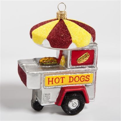 Picture of Hot Dog Stand Polish Glass Christmas Ornament