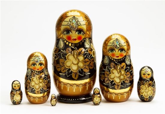 Picture of Russian Golden Flowers Matryoshka
