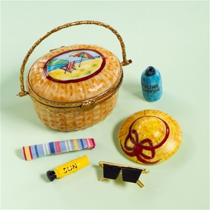 Picture of Limoges Nantucket Summer Wicker  Basket Box 