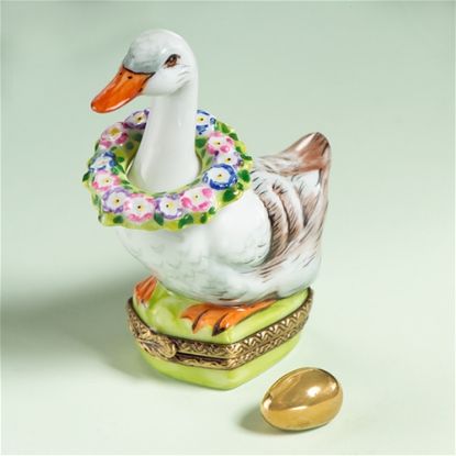 Picture of Limoges Goose with Golden Egg Box