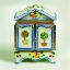 Picture of Limoges English Country Armoire with Topiary Trees and Clothes Box