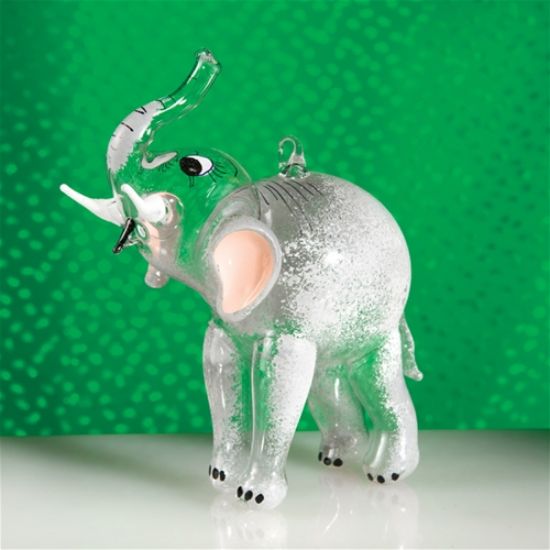 Picture of Elephant Glass Italian Christmas Ornament