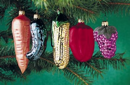 Picture of German Vegetables Glass Christmas Ornaments