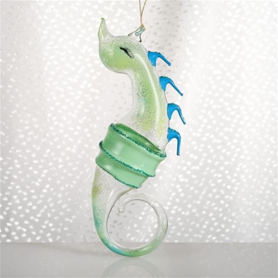 Picture of Seahorse Italian Glass Christmas Ornament