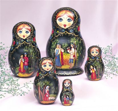 Picture of Russian Wooden Fairy Tale Matryoshka Doll