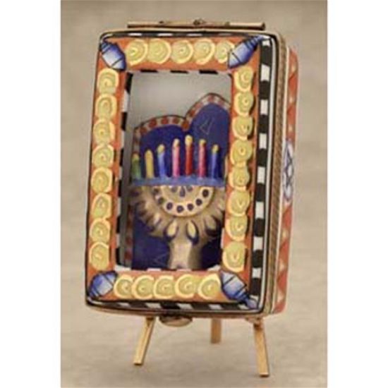 Picture of Limoges Chamart Menorah in Shadow Box 