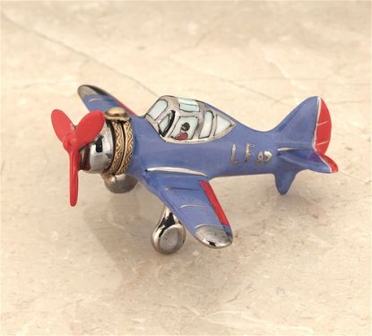 Picture of Limoges Blue Airplane with Pilot Box