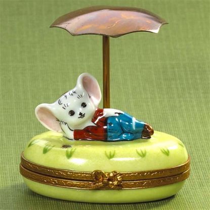 Picture of Limoges Mouse under Parasol Box