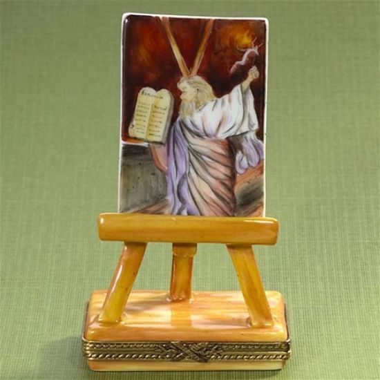 Picture of Limoges Moses Painting on Easel Box