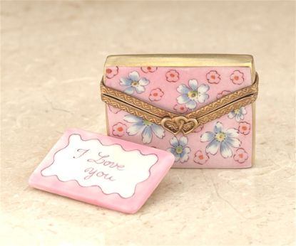 Picture of Limoges I Love You Pink Letter with Envelope Box
