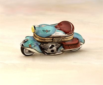 Picture of Limoges Blue and Brown Motorcycle Box