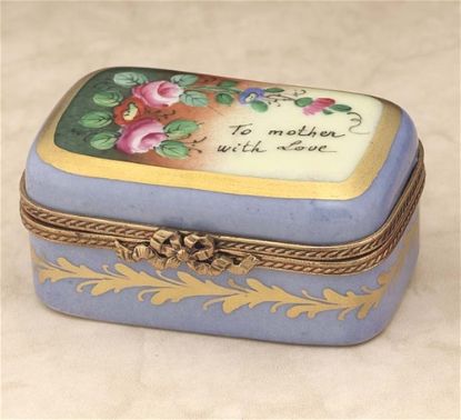 Picture of Limoges "To Mother with Love" Blue Floral Box