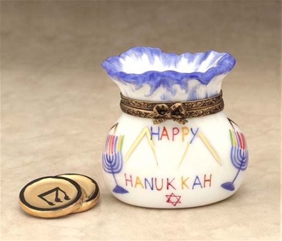 Picture of Limoges Hannukah Geld Sack Box with Coin