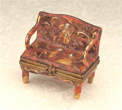 Picture of Limoges Louis XV Brown Sofa with Cherubs Box