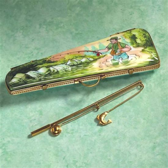 Picture of Limoges Fishing Case Box with Pole