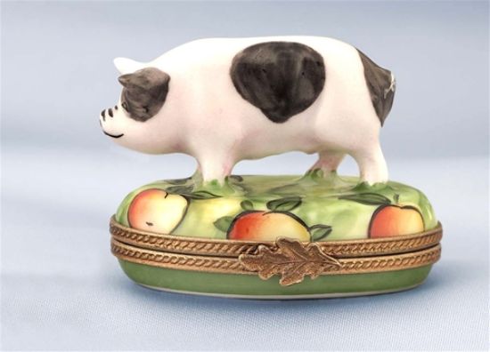 Picture of Limoges Pig with Apples Box