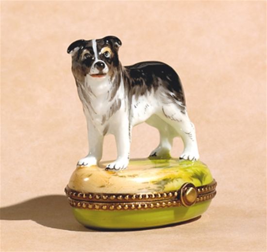 Picture of Limoges Black Australian Shephard Dog Box