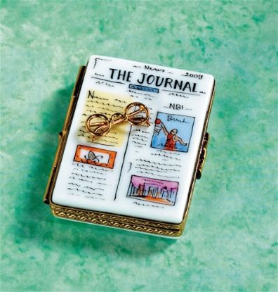 Picture of Limoges "The Journal"  Newspaper Box with Glasses