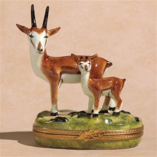 Picture of Limoges Mother and Baby Antelope Box