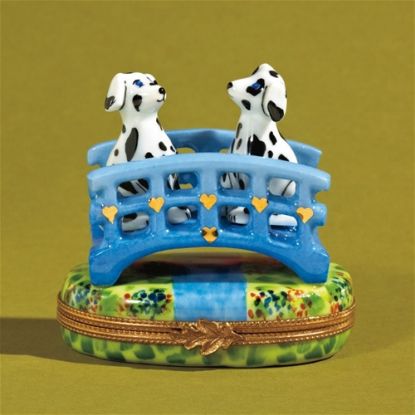 Picture of Limoges Dalmatian Dogs on Bridge Box