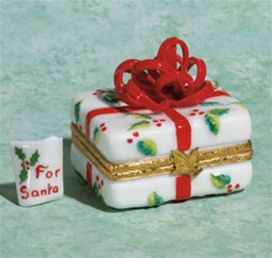 Picture of Limoges Christmas Gift Box with Red Bow and Letter to Santa
