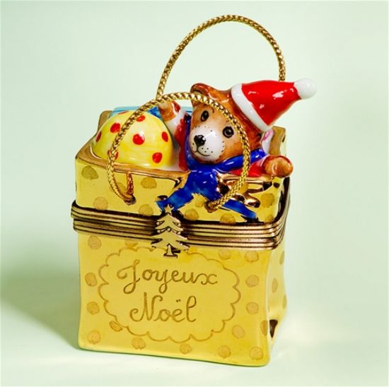 Picture of Limoges Joyeux Noel Teddy in Bag with Toys Box