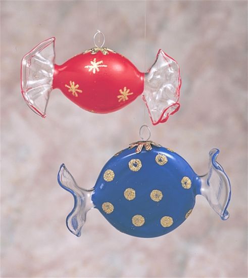 Picture of Two Candies Italian Glass Christmas Oornaments