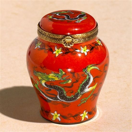 Picture of Limoges Dragon Red Oriental Jar Box
