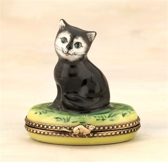 Picture of Limoges Smiling Black Cat Box