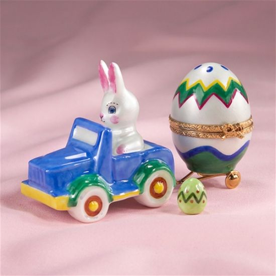 Picture of Limoges Rabbit with Egg and Cart Box