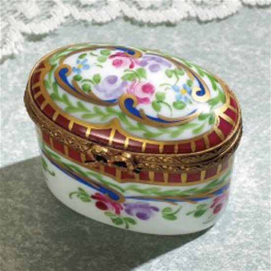 Picture of Limoges Sevres Burgundy Oval Box