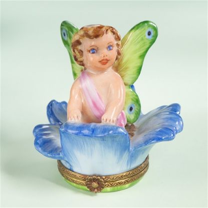 Picture of Limoges Baby Fairy on Leaf Box
