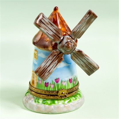Picture of Limoges Windmill with Tulips Box