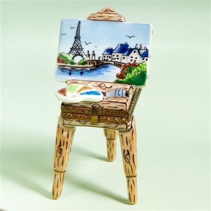 Picture of Limoges Eiffel Tower Paris Painting on Easel Box