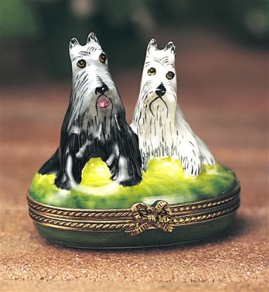 Picture of Limoges Black and White Scotties Dogs Box