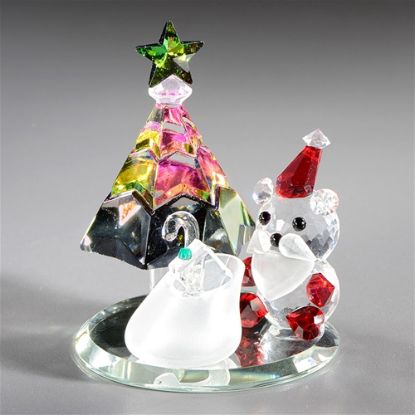 Picture of Santa with Christmas Tree Crystal Figurine