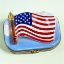 Picture of Limoges USA Flag on Blue  Sky Box