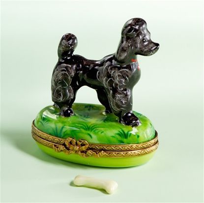 Picture of Limoges Black Poodle Box with Bone