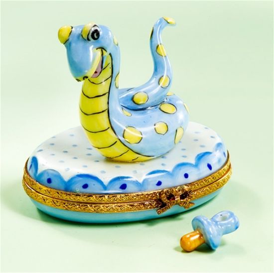 Picture of Limoges Blue Baby Snake with Pacifier Box
