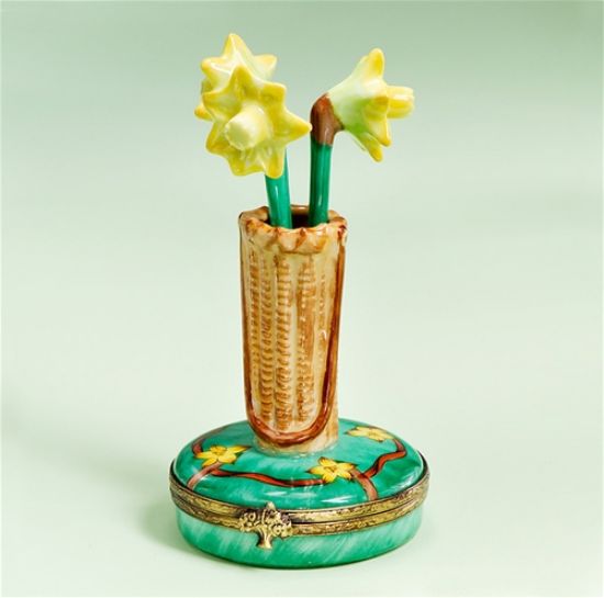 Picture of Limoges Daffodils in Bamboo Vase Box