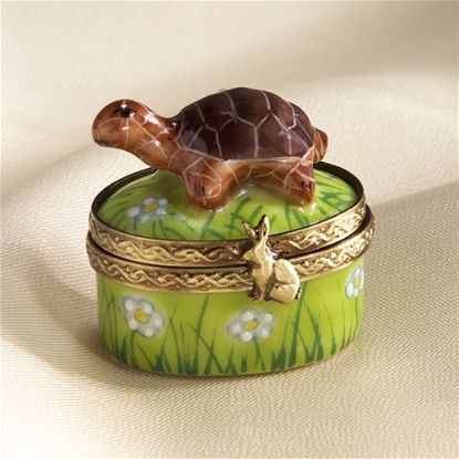Picture of Limoges Mini Brown Turtle Box