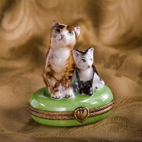 Picture of Limoges Brown and Black Cat Box