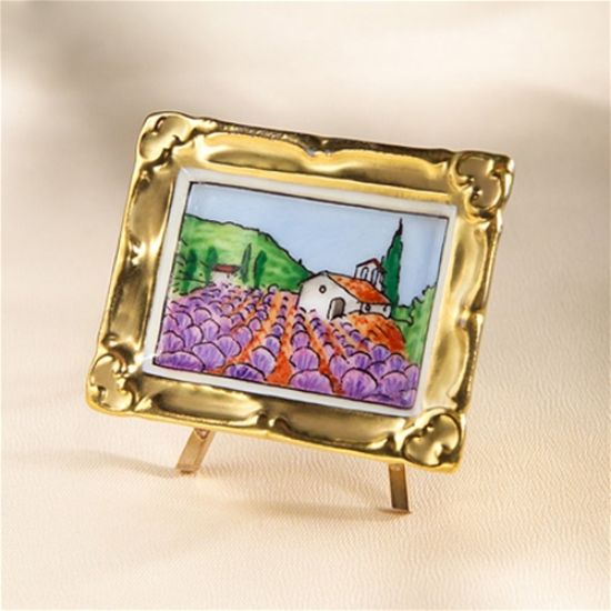 Picture of Limoges Provence Lavender Fields Painting Gold Frame Box 