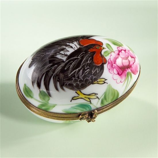 Picture of Limoges Black Rooster Egg Box