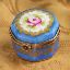 Picture of Limoges Blue Box with a Pink Rose 