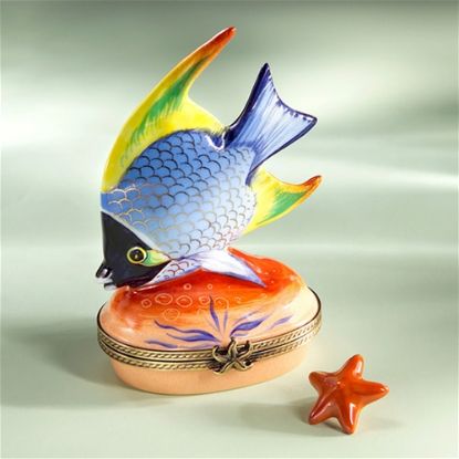 Picture of Limoges Blue Fish Box with Star Fish 
